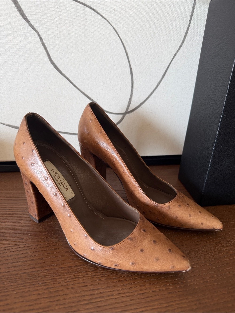 LUCA LUCA Tan Leather Pointed Pumps